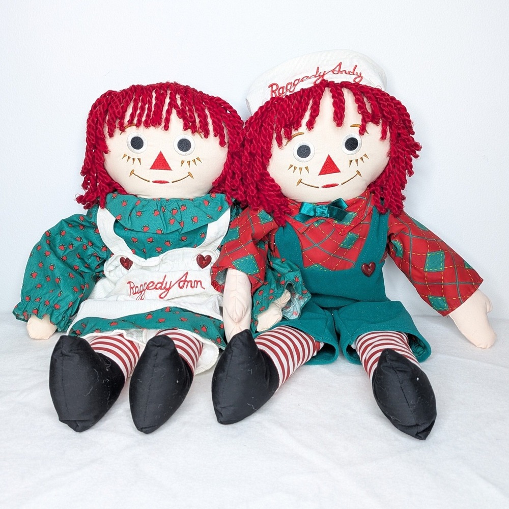 Vintage Raggedy Ann & Andy Doll Set Hasbro‎ Christmas Holiday Edition 1998
